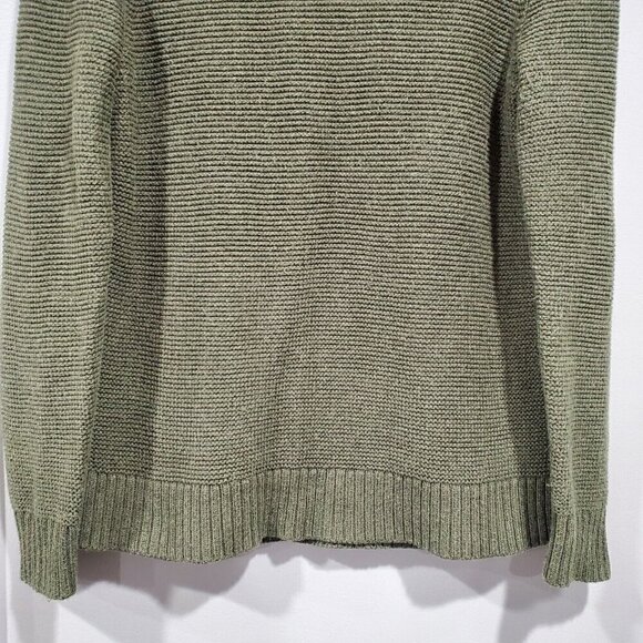 J Crew Women's Sweater Hunter Green Knit Turtleneck Long-Sleeved Wool Blend Sz S - Picture 3 of 14